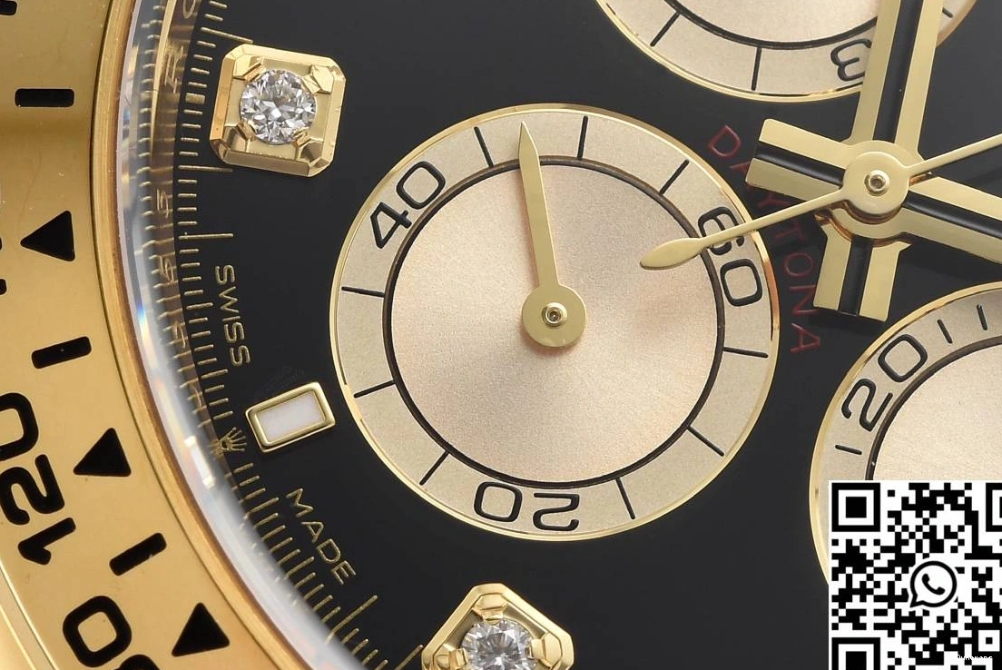 Hourmarker Clean Daytona M126508 Cosmograph Factory Gold Bezel Rolex Diamond 0112